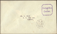 1949年廣州寄本埠銀圓郵資已付封,銷八角型英文『Postage Paid Canton』戳記,另銷廣州12.5.49日戳(Page 131)