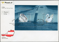 2004年奧地利郵政與斯華洛世奇合作-水晶世界小全張首日封1封,小全張上鑲嵌12顆水晶,精美(Page 232)