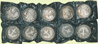 中國人民銀行1997年吉慶有餘2盎司普制加厚紀念銀幣共10枚,發行量8萬枚,塑套封裝.附證書,BU(Page 42)