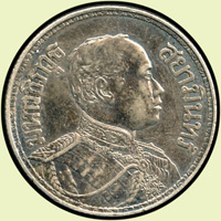 暹羅王國1917~1925年拉瑪六世1銖.2索拉.1索拉銀幣( 65%)各1枚,背大象圖,XF(Page 47)