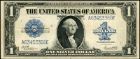 美國(AMERICA)1923年華盛頓像1元(18.9*8cm)大型法定貨幣,AE字軌,數折,79新(Page 110)