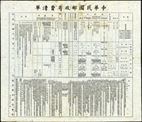 1917年中華民國郵政寄費清單(約65*55CM),編列第61號郵政總局監發,局部稍舊損,少見資料 (Page 105)