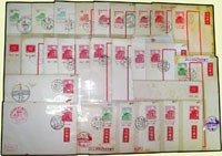 局印限時專送郵資封共27封(其中蓋銷19封,未使用8封),包括:韓目#51,#52,#55,#56,#57,#60,#61,#62,#64,#65,#66,#67,#69,#70,#72,#73,#76,#79,#81,#83,#84 (參考價NT$ 2000元)