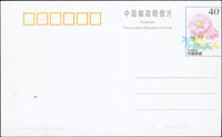 PP12.1998年玫瑰圖40分郵資明信片,套色不全,黑色郵資框套印右移致使玫瑰出框(Page 277)