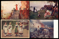 1905~1970年歐洲封.片.畫片一組,包括:(1)芬蘭1920~1970年37件,含實寄風景片4片.實寄封16封.未使用明信片13片,素描畫片1枚;(2)法國美女圖實寄片4片,未寄2片