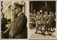 1940年慕尼黑會議-希特勒與墨索里尼黑白照片明信片7片不同,背均貼票實寄,保存佳,極少見 註:1938年9月29日~9月30日英國首相張伯倫,法國總理達拉第,納粹德國希特勒,義大利總理墨索里尼四國首腦在德國慕尼黑召開會議。英法為避免戰爭爆發,簽署『慕尼黑協定』而犧牲捷克斯洛伐克的蘇台德地區割讓給納粹德國,出賣了未在場的捷克斯洛伐克利益,是一項綏靖政策。(Page 283)