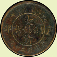 大清銅幣戶部丙午當制錢二十文,中心"川滇",稀見品,VF(Page 11)