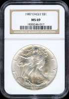 美國(AMERICA)1987年鷹揚ONE DOLLAR 1盎司銀幣,NGC MS#69(Page 22)