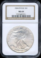 美國(AMERICA)2004年鷹揚ONE DOLLAR 1盎司銀幣,NGC MS#69(Page 23)