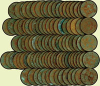香港(HONG KONG)喬治五世一仙銅幣共100枚,含:1931年27枚,1933年59枚,1934年14枚,VF-XF(Page 30)