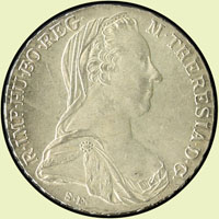 奧地利(AUSTRIA)1780年瑪麗亞特蕾莎修女1 THALER貿易銀幣二枚,均重28.1g,XF-AU;Krause KM# 1866(Page 35)
