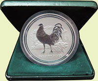 澳洲(AUSTRALIA)2005年乙酉雞年30 DOLLARS一公斤紀念銀幣,發行量5000枚,盒裝,BU(Page 35)