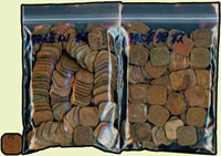馬來亞(MALAYA)1分銅幣共200枚,含:1943年121枚,1945年78枚,1961年1枚,XF-AU(Page 37)