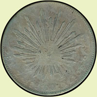 墨西哥(MEXICO)1879年MO版及1881年ZS版8R鷹洋銀幣各一枚,共2枚,皆有戳記,VF-XF(Page 37)