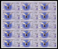北極洲(ARCTIC)2011年候鳥圖 3 POLAR DOLLARS未裁切15聯塑膠樣鈔,全新,附捲筒