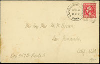 1922年上海寄美國客郵封,貼美郵2分1枚,銷U.S. POSTAL SERVICE SHANGHAI APR.8客郵戳(Page 24)