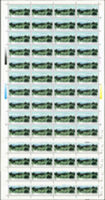 1993-9.長白山自然保護區新票4全10版,共400套,面值計RMB$800元,原膠對折,每版均有局部齒黃,VF-F