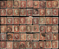 英國1844-1880年紅便士舊票一組共259枚,部份有殘,F-VF(Page 176)
