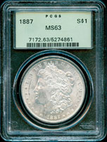 美國(AMERICA)1887年摩根無記ONE DOLLAR銀幣,PCGS MS#63(Page 27)