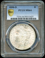 美國1898年摩根壹元銀幣,O版,PCGS MS64 金盾(Page 27)