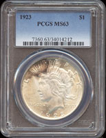 美國(AMERICA)1923年和平鷹ONE DOLLAR銀幣,PCGS MS63(Page 27)