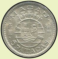 澳門(MACAU)大西洋銀行1952年伍圓銀幣共10枚,品相一流,銀光亮,UNC(Page 34)