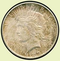 美國(AMERICA)錢幣一組,包括:(1)1922年和平鷹ONE DOLLAR銀幣,重26.8克,AU;Krause KM#150;(2)1916年復刻盾牌女神QUARTER DOLLAR銀幣,重29.2克,UNC;(3)2000年流通紀念套幣P記.D記各一套,每套含銅鎳幣8枚,鍍鋅幣1枚,黃銅幣1枚,原封套,UNC(Page 39)