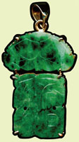 早期天然老翠-福慶有餘項墜一只,K金鑲嵌,重約3.07克(Page 80)
