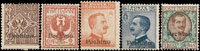 1917-1918年義大利在華客郵加蓋義大利文北京新票1分,2分,20分,25分,1里拉,共5枚,原膠輕貼,VF,陳目#FI-9,FI-10,FI-12,FI-13,FI-16(Page 116)