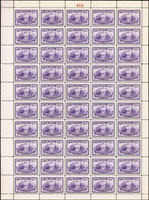 紀27.郵政總局成立50週年5全1大全張50套,原膠折版,其中200元右側直5枚背局部淡黃,VF-F(Page 152)