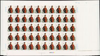 1993-16.楊虎城誕生一百週年新票1全7版,共350套,總面值共計CNY$70元,原膠折版,每版背面約2~3齒淡黃,大多數不易看出,其中2版中折處齒微破損,損1~2枚票,VF-F(Page 242)