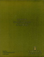 英國Christie's London 1990年5月;1993年5月世界珍品拍賣目錄共2本,中國信封只有幾項,但為重要且極罕見的大龍.慈壽.紅花混合封,其於均為外國貴票,彩色印刷,平裝2冊,總重約850克(Page 267)