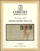 瑞士Christie's Robson Lowe 1984-85年George C. Dyer 郵集《Hong Kong & Treaty Ports(Part I)/Malaya-Straits Settlements》;《HONG KONG(Part II)》拍賣目錄共2本,收錄690項香港及開埠口岸郵品,182項馬來亞-海峽殖民地郵品,部份彩色圖片,總重約440克(Page 267)