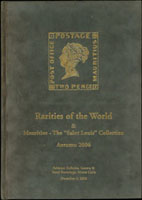 瑞士Rarities of the World 2006年秋拍郵品目錄精裝本,收錄共132項,其中法國及屬地郵品及模里西斯Mauritius郵集極佳,封面均絨布燙金,內頁厚銅版紙144頁,全部彩色放大印刷,印刷編排精美,極有特色,重約790克(Page 267)