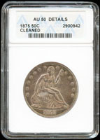 美國(AMERICA)1875年50分銀幣,少見,ANACS AU#50 (Page 45)