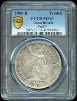 1900年英國貿易銀站洋壹圓銀幣,PCGS MS63金盾(Page 46)