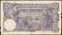 東方匯理銀行1920年銀貳拾元/六省高棉大型鈔(20.7*11.9cm),數折痕微破損,無修,75新(Page 60)