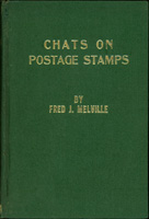 《CHATS ON POSTAGE STAMPS》精裝1冊,1920年英國倫敦FRED J. MELVILLE編著,此書為長期暢銷書,直到目前仍在出版發行,集郵愛好者的工具書,本書共收錄10個章節,內容介紹各類郵票及如何收藏投資,亦收錄英國皇家的藏品,書背『OWNED BY CATHAY PHILATELIC LIBRARY』,封皮及內頁黃斑.破損.蛀或裂,後面數頁破損較嚴重,其餘保存尚可,重約600克