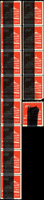 常98.二版中山樓捲筒郵票8聯(枚),4聯(枚)右下角小損,單枚,共13枚,均為黑線票頭,VF-F