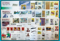新中國1994年全年度總公司套票首日封32封(21套,無中國古塔小全張,多1994-11一封),航空或航掛寄台灣,保存尚佳