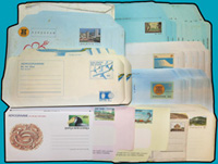各國全新未使用(有符誌)航空郵簡共47件,國家包括有:澳門.馬來西亞.所羅門群島(含樣張1件).新加坡.巴布亞新幾內亞.越南,或有重複,保存尚佳