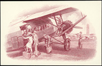 飛機與乘客圖雕刻版試模票,厚紙,美鈔公司印製,98*63mm(Page 135)