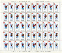 專91.民俗新票(62年版)4全一大全張50套,原膠折版,對摺處淡黃或斑點,VF-F