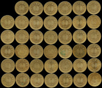 台灣銀行民國82年梅花光芒50元黃銅幣共41枚,XF-AU