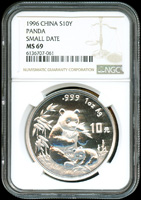 中國人民銀行1996年熊貓10元1盎司普制紀念銀幣,NGC MS#69 (Page 20)