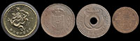 外國幣.章共4枚,包括:(1)巴布亞新幾內亞(PAPUA NEW GUINEA)1975年1 KINA銅鎳幣,Krause KM# 6;(2)丹麥(Denmark)1975年5 KRONER銅鎳幣1枚,Krause KM# 863.1;(3)美國(USA)第25任WILLIAM McKINLEY總統黃銅紀念章;(4)1988年龍年銅章,背壽字及花鳥圖,浙江省郵票公司發行