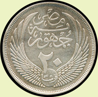 埃及(EGYPT)1907年人面獅身像 20 Piastres銀幣,重14克,AU,Krause KM#384(Page 26)