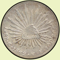 墨西哥(MEXICO)1862年鷹洋GO版8R銀幣,VF-XF(Page 27)