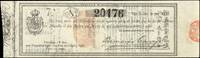 1888年英商鴻福來彩票(19.2*5.5cm),面額5角,背蓋天成洋行經售戳,90新(Page 64)