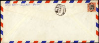 1948年美國寄上海進口封,銷美國紐約1948.OCT.7 25分郵資機戳,背銷上海(箱)11.10.48;背面貼一枚舊票(多餘的)(Page 164)